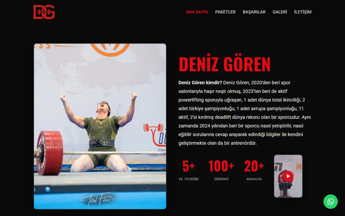 Deniz Gören powerlifting koçluk sitesi ana sayfa