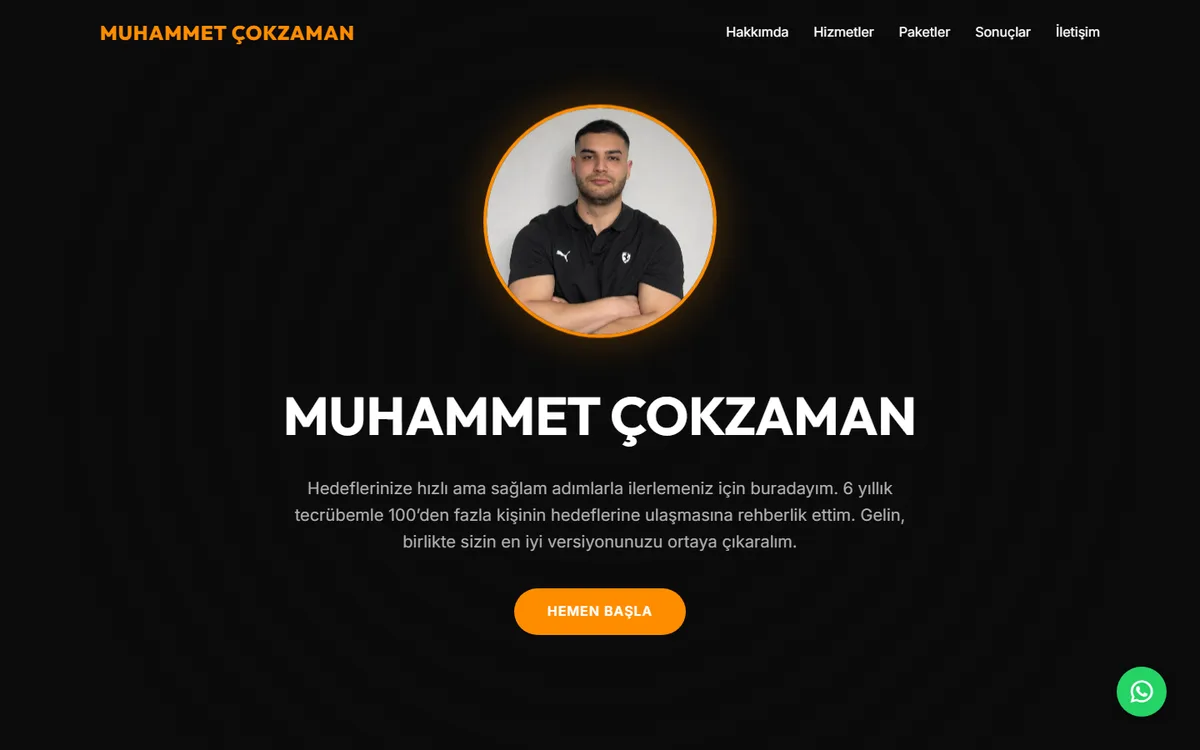 Muhammet Çokzaman kişisel marka sitesi ana sayfa
